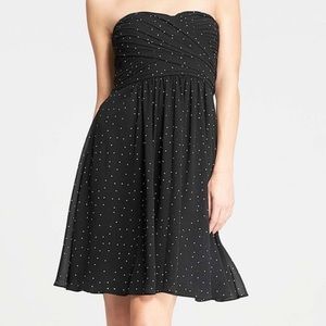 Ann Taylor Polka Dot Georgette Strapless Dress